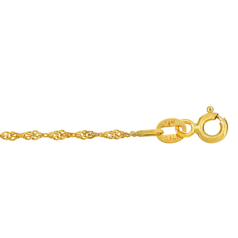 14K Singapore Chain Solid Gold 1.1mm