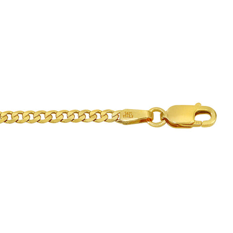 14K Curb Chain Solid Gold 2mm